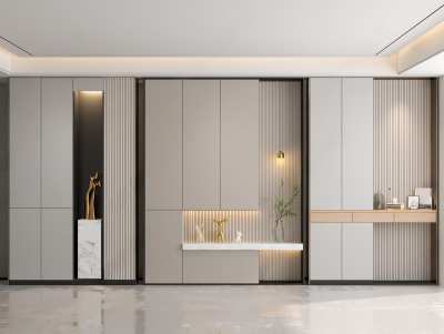 现代玄关柜3D模型下载